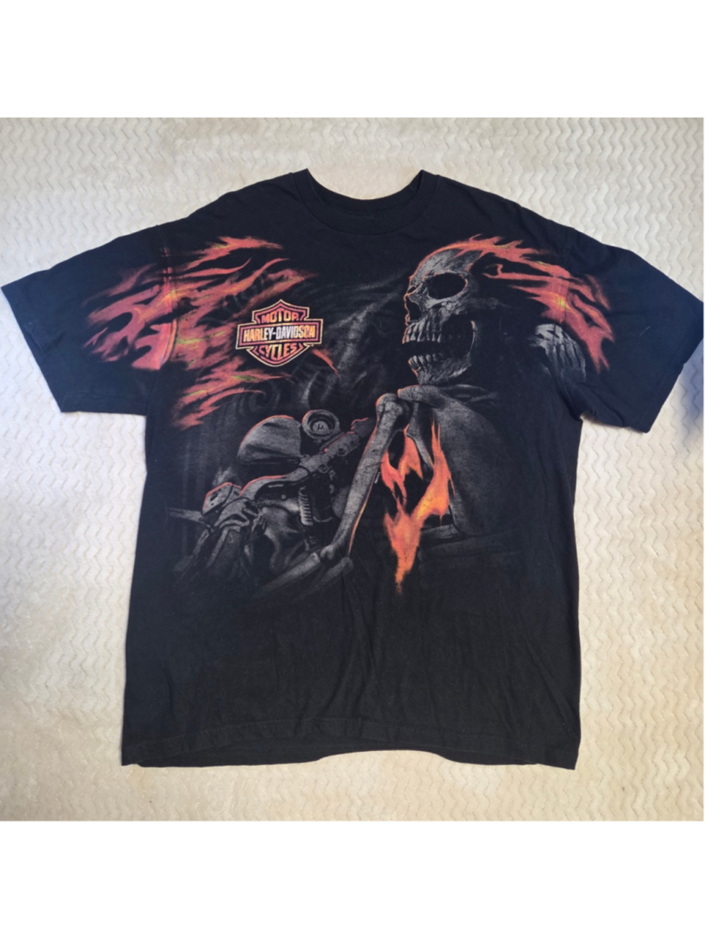 Men's Harley-Davidson Graphic T-Shirt Black Orange Size XL
